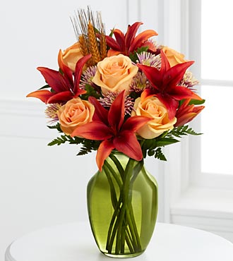 Happy Harvest Bouquet - 9 Stems - VASE INCLUDED