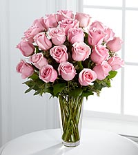 The FTD® Long Stem Pink Rose Bouquet - VASE INCLUDED