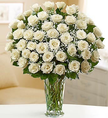 Ultimate Elegance™ Premium Long Stem White Roses