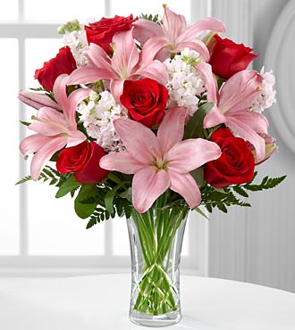 The Anniversary Bouquet by FTD® - CUT GLASS VASE INCLUDED