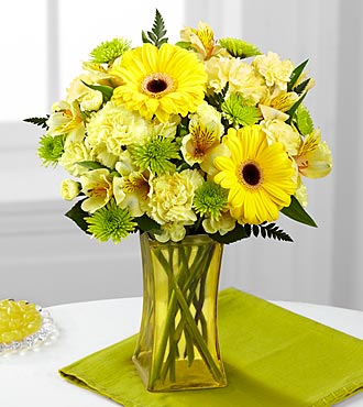 The FTD® Lemon Groove Bouquet - VASE INCLUDED