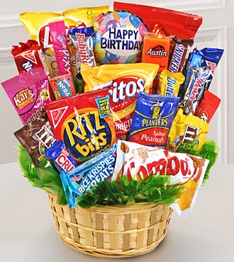 Sweets in Bloom® Happy Birthday Snack Attack Basket