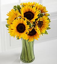 Let the Sunshine In Fall Sunflower Bouquet - 9 Stems - VASE INCL